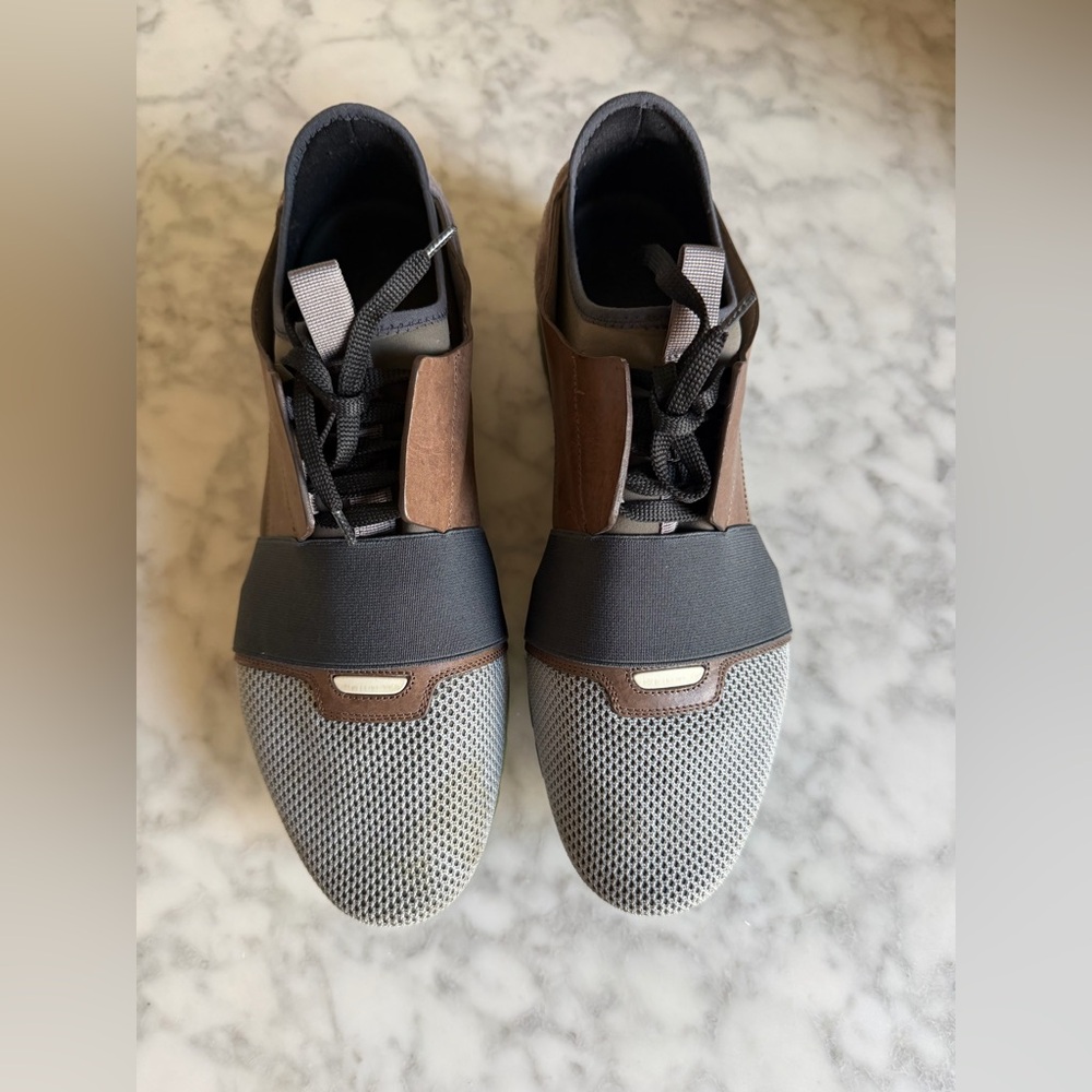 Authentic Balenciaga Leather, Suede & Mesh Race Runner Sneakers Shoes Size 45 - Picture 3 of 15